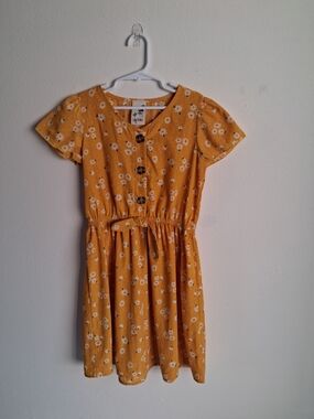 Lily Bleu Mustard Yellow Daisy Button-Front Dress Size 10